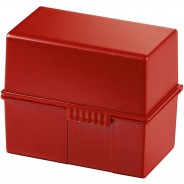 Preisvergleich für Schulbedarf: Karteibox DIN A7 quer, 300 Karten mit Stahlscharnier, rot  Kinder