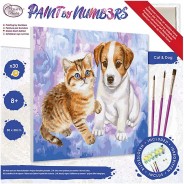 Preisvergleich für Malen & Zeichnen: Katze und Hund, 50x50cm Malen nach Zahlen Set