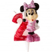 Preisvergleich für Backzubehör: Torten-/Kuchenkerze Disney Minnie Mouse - Zahl 2 bunt