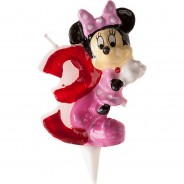 Preisvergleich für Backzubehör: Torten-/Kuchenkerze Disney Minnie Mouse - Zahl 3 bunt