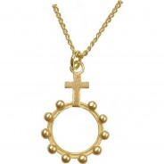 Preisvergleich für Accessoires für Kinder: Kette - Halskette mit Rosenkranzanhänger (vergoldet)