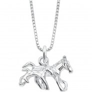 Preisvergleich für Accessoires für Kinder: Kette mit Anhänger , Sterling Silber 925, Pferd Halsketten  silber Gr. 38,0 Mädchen Kinder