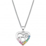 Preisvergleich für Accessoires für Kinder: Kette mit Anhänger , Sterling Silber 925, Zirkonia (synth.) D Halsketten  rosa Gr. 38,0 Mädchen Kinder