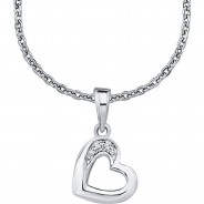 Preisvergleich für Accessoires für Kinder: Kette mit Anhänger , Sterling Silber 925, Zirkonia (synth.) Herz Halsketten  silber Gr. 38,0 Mädchen Kinder