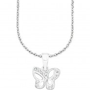 Preisvergleich für Accessoires für Kinder: Kette mit Anhänger , Sterling Silber 925, Zirkonia (synth.) Schmetterling Halsketten  silber Gr. 38,0 Mädchen Kinder