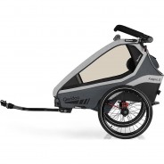 Preisvergleich für Fahrradanhänger: Kidgoo 2 Zweisitzer Fahrradanhänger Buggy mit Joggerfunktion und Blattfeder-Dämpfsystem, grau