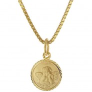 Preisvergleich für Accessoires für Kinder: Kinder-Anhänger Gold 333 Schutzengel mit vergoldeter Silberkette Halsketten Gr. 40,0