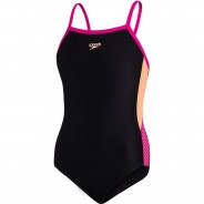 Preisvergleich für Bademode: Kinder Badeanzug DIVE TRSP MSBK JF schwarz/pink Gr. 152 Mädchen Kinder