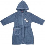 Preisvergleich für Bademode: Kinder-Bademantel, Zebra blau/weiß, 98/104