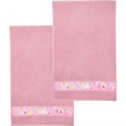 Preisvergleich für Heimtextilien: Kinder-Badetuch 2er-Pack Frottier rosa Gr. 70 x 110