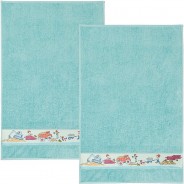 Preisvergleich für Heimtextilien: Kinder-Badetuch 2er-Pack Frottier türkis Gr. 70 x 110