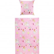 Preisvergleich für Heimtextilien: Kinder-Bettwäsche Flanell rosa Gr. 100 x 135 + 40 x 60