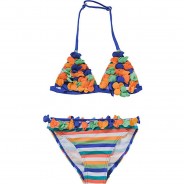 Preisvergleich für Bademode: Kinder Bikini GESTREIFT bunt Gr. 128 Mädchen Kinder