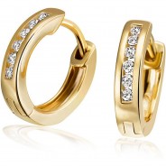 Preisvergleich für Accessoires für Kinder: Kinder-Creolen 585/-  Gelbgold 12 Zirkonia Creolen Kinder gelb  Kinder