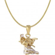 Preisvergleich für Accessoires für Kinder: Kinder Goldkette mit Engel Gold 333 / 8K Halskette Halsketten gold Gr. 38,0