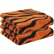 Preisvergleich für Heimtextilien: "Kinder-Handtuch ""Tiger"" 2er-Pack Frottier" orange/schwarz Gr. 50 x 100