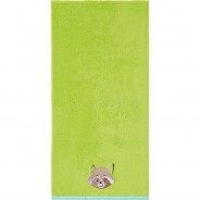 Preisvergleich für Heimtextilien: "Kinder-Handtuch ""Waschbär"" Frottier" grün Gr. 50 x 100