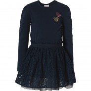 Preisvergleich für Kleider & Röcke: Kinder Jerseykleid blau Gr. 110 Mädchen Kleinkinder