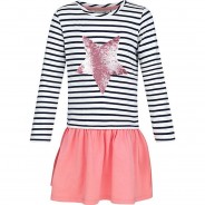 Preisvergleich für Kleider & Röcke: Kinder Jerseykleid koralle Gr. 128 Mädchen Kinder
