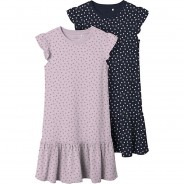 Preisvergleich für Kleider & Röcke: Kinder Jerseykleid NKFVIDA Doppelpack helllila Gr. 134 Mädchen Kinder