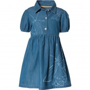 Preisvergleich für Kleider & Röcke: Kinder Kleid blau Gr. 128 Mädchen Kinder