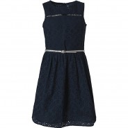 Preisvergleich für Kleider & Röcke: Kinder Kleid blau Gr. 152 Mädchen Kinder