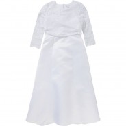 Preisvergleich für Kleider & Röcke: Kinder Kleid weiß Gr. 140 Mädchen Kinder