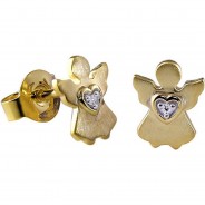 Preisvergleich für Accessoires für Kinder: Kinder-Ohrringe Gold 333 / 8K Engel-Ohrstecker Zirkonia Ohrstecker gold Mädchen Kinder