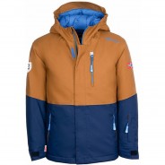 Preisvergleich für Jacken & Outdoorkleidung: Kinder Outdoorjacke HALLINGDAL braun/blau Gr. 110