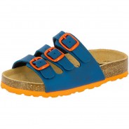 Preisvergleich für Schuhe: Kinder Pantoletten BIOLINE blau/orange Gr. 29