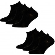 Preisvergleich für Strumpfwaren: Kinder Sneakersocken 6er Pack schwarz Gr. 27-30