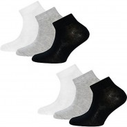 Preisvergleich für Strumpfwaren: Kinder Sneakersocken 6er Pack schwarz/grau Gr. 27-30