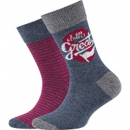 Preisvergleich für Strumpfwaren: Kinder-Socken 2er-Pack Baumwolle dunkelblau Gr. 39-42 Jungen Kinder