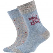 Preisvergleich für Strumpfwaren: Kinder-Socken 2er-Pack Baumwolle grau Gr. 27-30 Mädchen Kinder