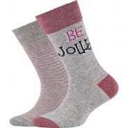 Preisvergleich für Strumpfwaren: Kinder-Socken 2er-Pack Baumwolle grau Gr. 31-34 Mädchen Kinder