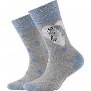 Preisvergleich für Strumpfwaren: Kinder-Socken 2er-Pack Baumwolle grau Gr. 31-34 Mädchen Kinder