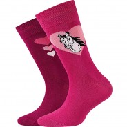 Preisvergleich für Strumpfwaren: Kinder-Socken 2er-Pack Baumwolle pink Gr. 27-30 Mädchen Kinder