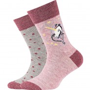 Preisvergleich für Strumpfwaren: Kinder-Socken 2er-Pack Baumwolle rosa Gr. 35-38 Mädchen Kinder