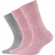 Preisvergleich für Strumpfwaren: Kinder-Socken 3er-Pack Baumwolle rosa/grau Gr. 23-26 Mädchen Kinder