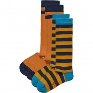 Preisvergleich für Strumpfwaren: Kinder Socken Doppelpack, Organic Cotton gelb-kombi Gr. 25-27