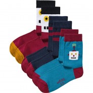 Preisvergleich für Strumpfwaren: Kinder Socken ROBOT 3er Pack, Organic Cotton blau-kombi Gr. 34-36