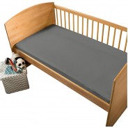 Preisvergleich für Babybettwäsche: Kinder-Spannbettlaken Single-Jersey Murnau grau Gr. 60-70 x 120-140