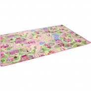 Preisvergleich für Heimtextilien: Kinder Spiel Teppich Girls Village Spielteppiche rosa Gr. 80 x 200