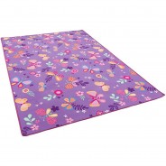 Preisvergleich für Heimtextilien: Kinder Spiel Teppich Schmetterling Spielteppiche lila Gr. 100 x 100