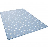 Preisvergleich für Heimtextilien: Kinder Spiel Teppich Sterne Spielteppiche blau Gr. 100 x 400
