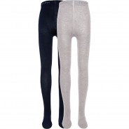 Preisvergleich für Strumpfwaren: Kinder Strickstrumpfhose Doppelpack blau/grau Gr. 122/128