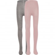 Preisvergleich für Strumpfwaren: Kinder Strickstrumpfhose Doppelpack rosa/grau Gr. 92/98 Mädchen Kleinkinder