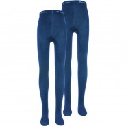 Preisvergleich für Strumpfwaren: Kinder Strickstrumpfhosen Doppelpack Comodo blau Gr. 62