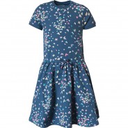 Preisvergleich für Kleider & Röcke: Kinder Sweatkleid blau Gr. 128/134 Mädchen Kinder