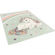 Preisvergleich für Heimtextilien: Kinder Teppich Maui Kids Einhorn Pastell Spielteppiche mint Gr. 80 x 150